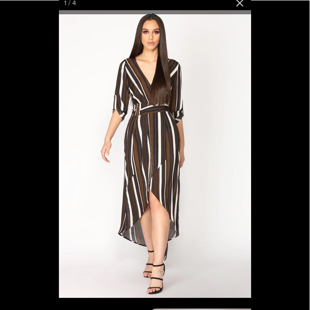 Toil And Trouble Striped Dress - Olive